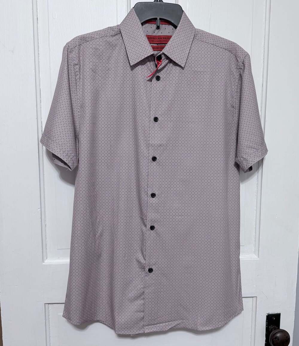 Men's Short Sleeve Dress Shirt - Light Pink Pattern size medium nwt